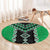 Green Niho Taniwha Mix Poutama Round Carpet Unique Taniko Aotearoa