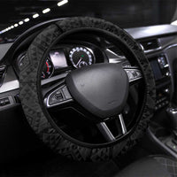 Green Niho Taniwha Mix Poutama Steering Wheel Cover Unique Taniko Aotearoa
