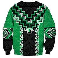 Green Niho Taniwha Mix Poutama Sweatshirt Unique Taniko Aotearoa LT01 - Polynesian Pride