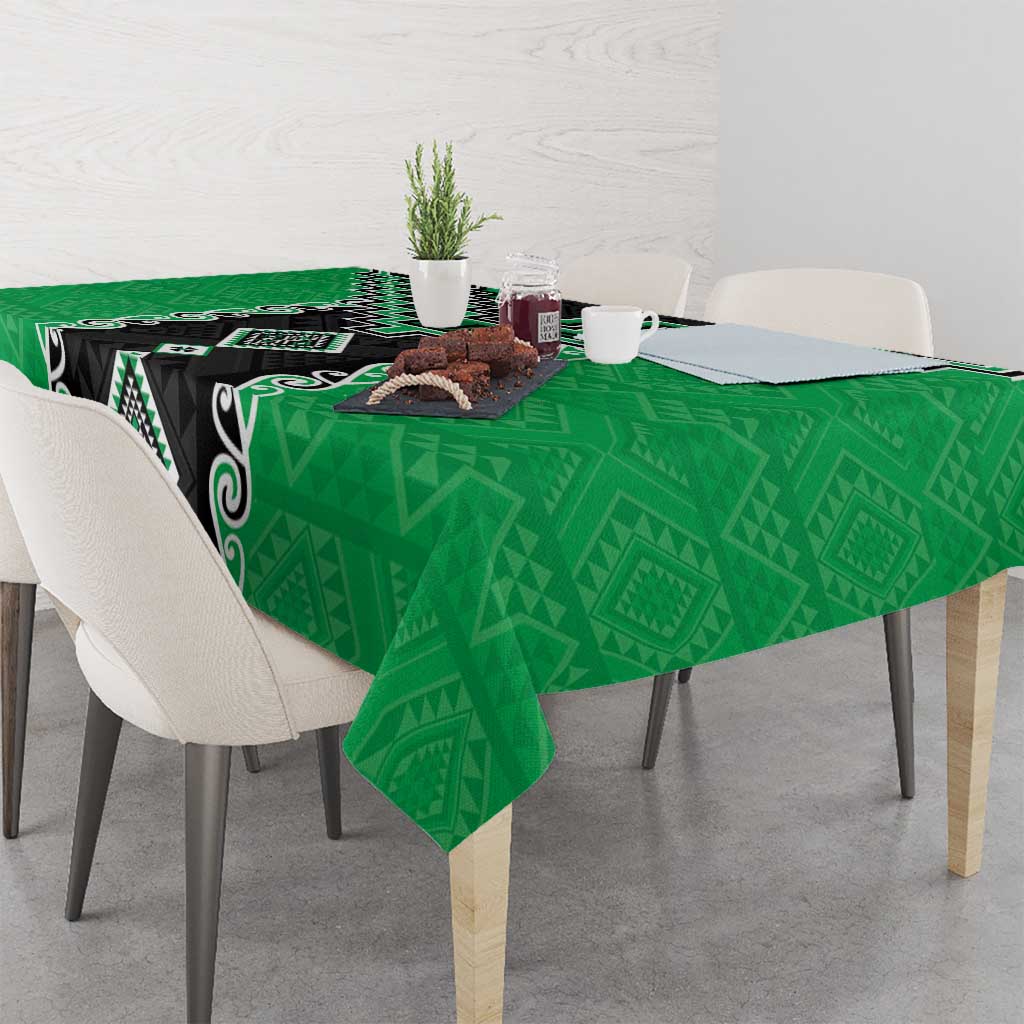 Green Niho Taniwha Mix Poutama Tablecloth Unique Taniko Aotearoa LT01 - Polynesian Pride