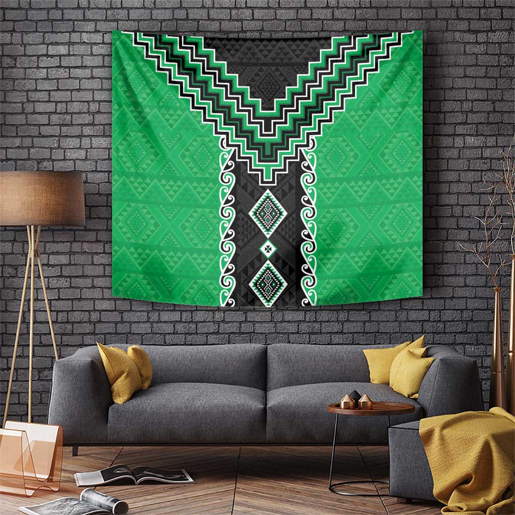 Green Niho Taniwha Mix Poutama Tapestry Unique Taniko Aotearoa