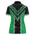 Green Niho Taniwha Mix Poutama Women Polo Shirt Unique Taniko Aotearoa