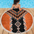 Orange Niho Taniwha Mix Poutama Beach Blanket Unique Taniko Aotearoa