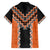 Orange Niho Taniwha Mix Poutama Family Matching Long Sleeve Bodycon Dress and Hawaiian Shirt Unique Taniko Aotearoa