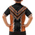 Orange Niho Taniwha Mix Poutama Family Matching Off Shoulder Short Dress and Hawaiian Shirt Unique Taniko Aotearoa