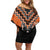 Orange Niho Taniwha Mix Poutama Family Matching Off Shoulder Short Dress and Hawaiian Shirt Unique Taniko Aotearoa