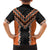 Orange Niho Taniwha Mix Poutama Family Matching Short Sleeve Bodycon Dress and Hawaiian Shirt Unique Taniko Aotearoa