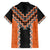 Orange Niho Taniwha Mix Poutama Family Matching Short Sleeve Bodycon Dress and Hawaiian Shirt Unique Taniko Aotearoa