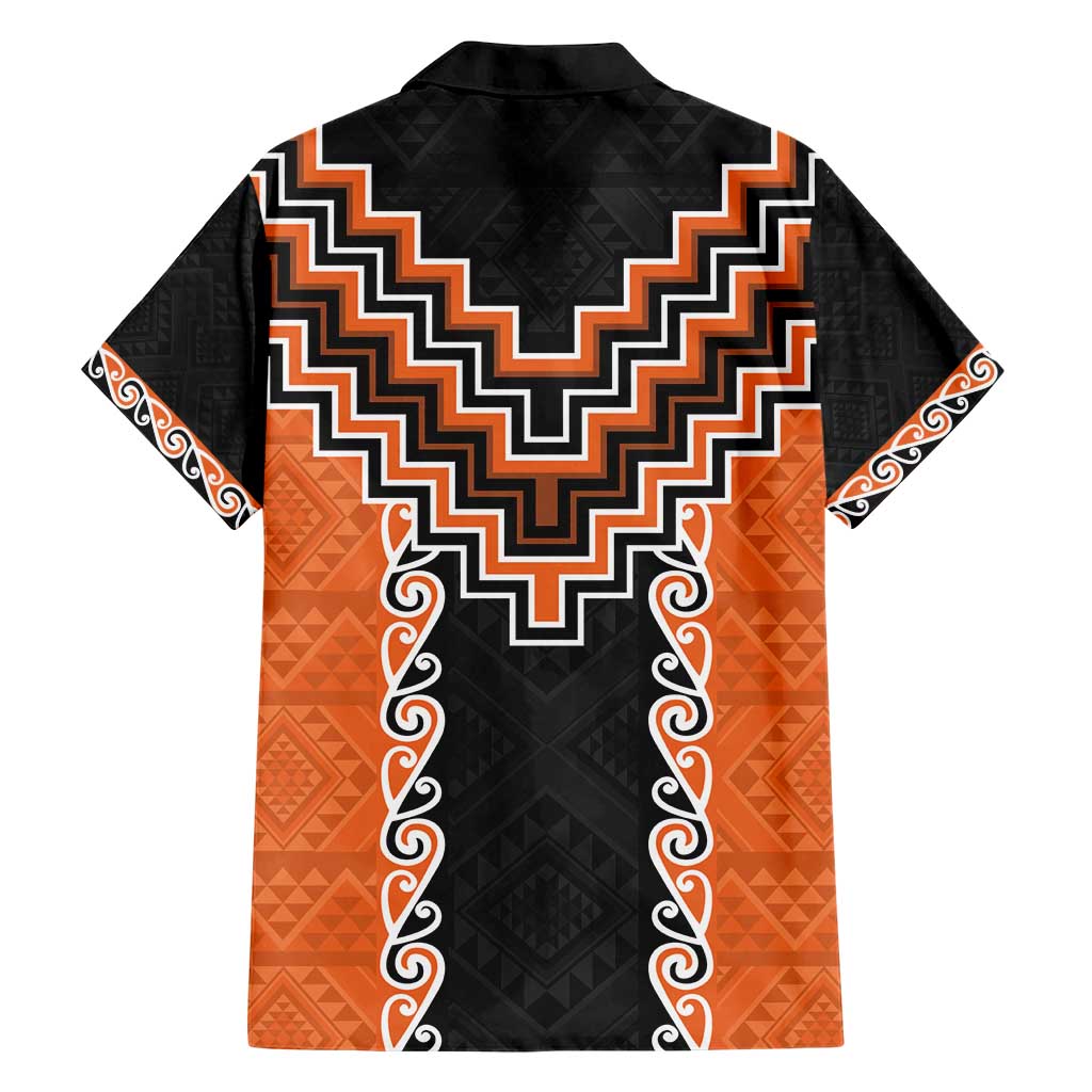 Orange Niho Taniwha Mix Poutama Hawaiian Shirt Unique Taniko Aotearoa LT01 - Polynesian Pride