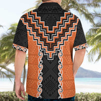 Orange Niho Taniwha Mix Poutama Hawaiian Shirt Unique Taniko Aotearoa LT01 - Polynesian Pride