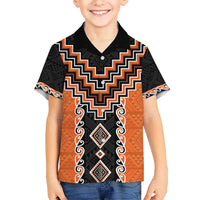 Orange Niho Taniwha Mix Poutama Hawaiian Shirt Unique Taniko Aotearoa LT01 - Polynesian Pride