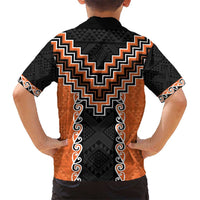 Orange Niho Taniwha Mix Poutama Hawaiian Shirt Unique Taniko Aotearoa LT01 - Polynesian Pride