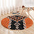 Orange Niho Taniwha Mix Poutama Round Carpet Unique Taniko Aotearoa