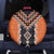 Orange Niho Taniwha Mix Poutama Spare Tire Cover Unique Taniko Aotearoa