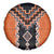 Orange Niho Taniwha Mix Poutama Spare Tire Cover Unique Taniko Aotearoa