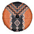 Orange Niho Taniwha Mix Poutama Spare Tire Cover Unique Taniko Aotearoa