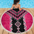 Pink Niho Taniwha Mix Poutama Beach Blanket Unique Taniko Aotearoa