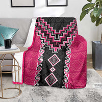Pink Niho Taniwha Mix Poutama Blanket Unique Taniko Aotearoa LT01 - Polynesian Pride
