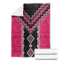 Pink Niho Taniwha Mix Poutama Blanket Unique Taniko Aotearoa LT01 - Polynesian Pride