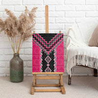 Pink Niho Taniwha Mix Poutama Canvas Wall Art Unique Taniko Aotearoa LT01 - Polynesian Pride