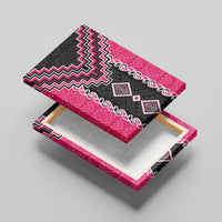 Pink Niho Taniwha Mix Poutama Canvas Wall Art Unique Taniko Aotearoa LT01 - Polynesian Pride