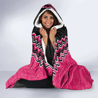 Pink Niho Taniwha Mix Poutama Hooded Blanket Unique Taniko Aotearoa LT01 - Polynesian Pride
