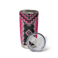 Pink Niho Taniwha Mix Poutama Tumbler Cup Unique Taniko Aotearoa LT01 - Polynesian Pride