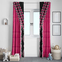 Pink Niho Taniwha Mix Poutama Window Curtain Unique Taniko Aotearoa LT01 - Polynesian Pride