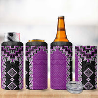 Purple Niho Taniwha Mix Poutama 4 in 1 Can Cooler Tumbler Unique Taniko Aotearoa LT01 - Polynesian Pride