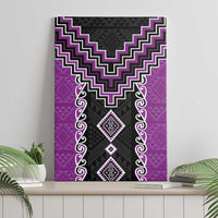 Purple Niho Taniwha Mix Poutama Canvas Wall Art Unique Taniko Aotearoa
