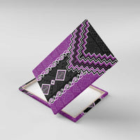 Purple Niho Taniwha Mix Poutama Canvas Wall Art Unique Taniko Aotearoa
