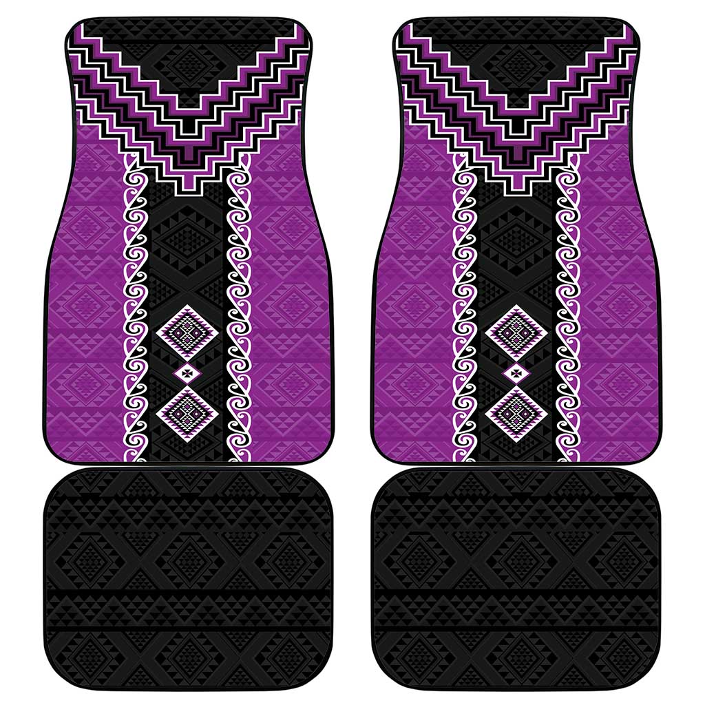 Purple Niho Taniwha Mix Poutama Car Mats Unique Taniko Aotearoa LT01 - Polynesian Pride