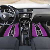 Purple Niho Taniwha Mix Poutama Car Mats Unique Taniko Aotearoa LT01 Set 2pcs - Front Purple - Polynesian Pride