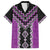 Purple Niho Taniwha Mix Poutama Family Matching Short Sleeve Bodycon Dress and Hawaiian Shirt Unique Taniko Aotearoa