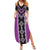 Purple Niho Taniwha Mix Poutama Family Matching Summer Maxi Dress and Hawaiian Shirt Unique Taniko Aotearoa