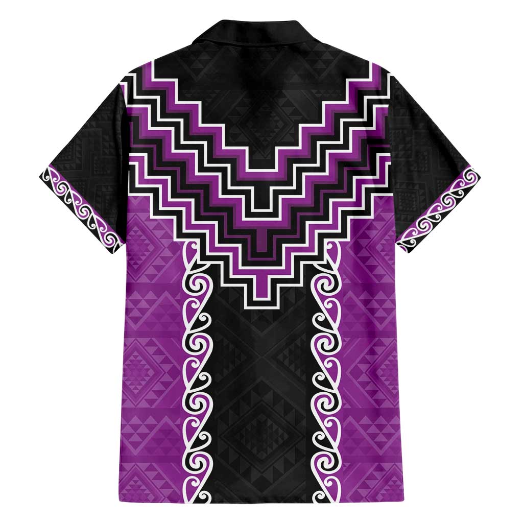 Purple Niho Taniwha Mix Poutama Hawaiian Shirt Unique Taniko Aotearoa LT01 - Polynesian Pride