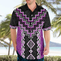 Purple Niho Taniwha Mix Poutama Hawaiian Shirt Unique Taniko Aotearoa LT01 - Polynesian Pride