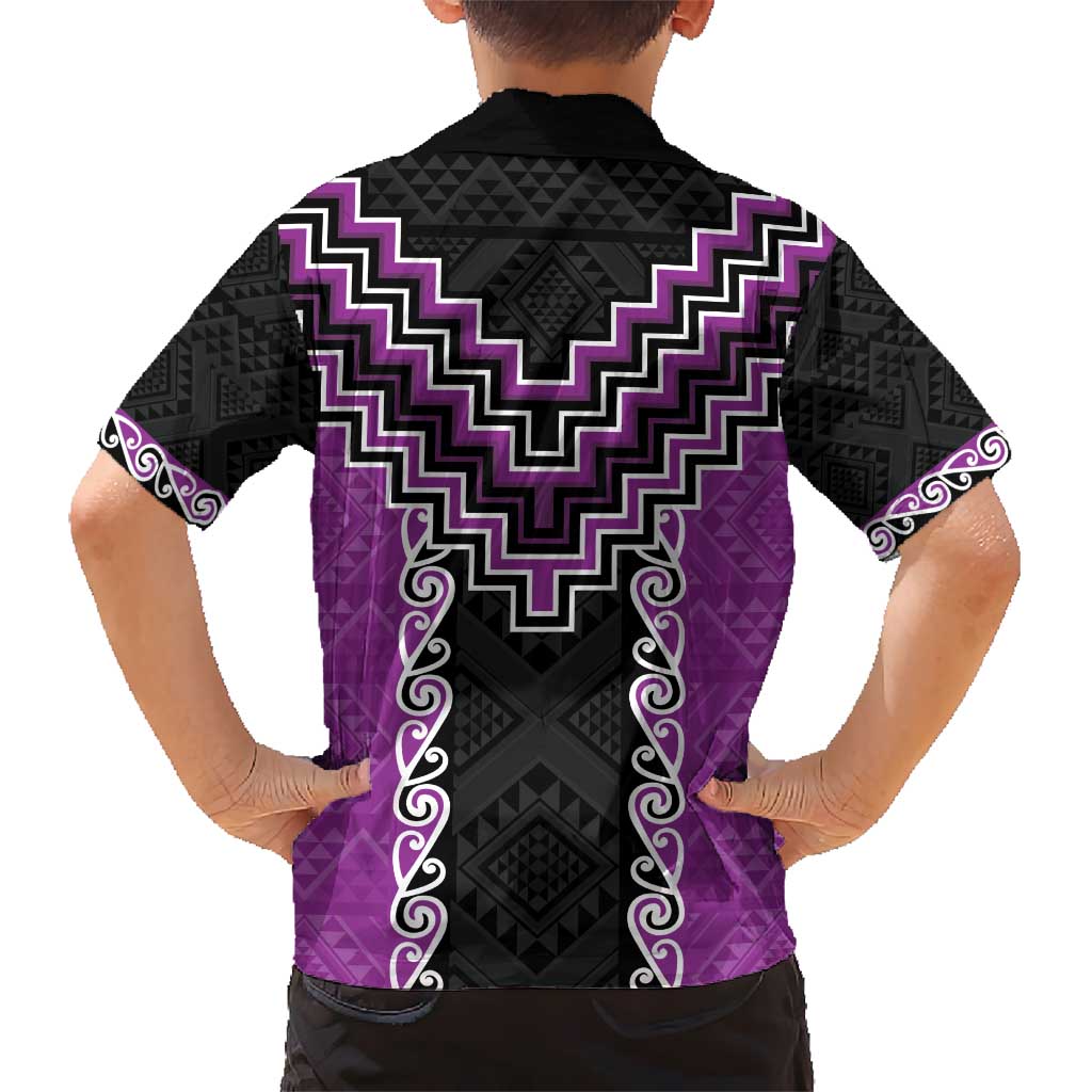 Purple Niho Taniwha Mix Poutama Hawaiian Shirt Unique Taniko Aotearoa LT01 - Polynesian Pride