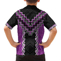 Purple Niho Taniwha Mix Poutama Hawaiian Shirt Unique Taniko Aotearoa LT01 - Polynesian Pride