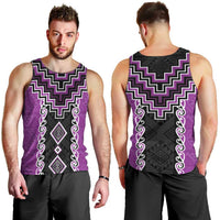 Purple Niho Taniwha Mix Poutama Men Tank Top Unique Taniko Aotearoa LT01 - Polynesian Pride