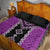 Purple Niho Taniwha Mix Poutama Quilt Bed Set Unique Taniko Aotearoa