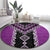 Purple Niho Taniwha Mix Poutama Round Carpet Unique Taniko Aotearoa