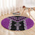 Purple Niho Taniwha Mix Poutama Round Carpet Unique Taniko Aotearoa