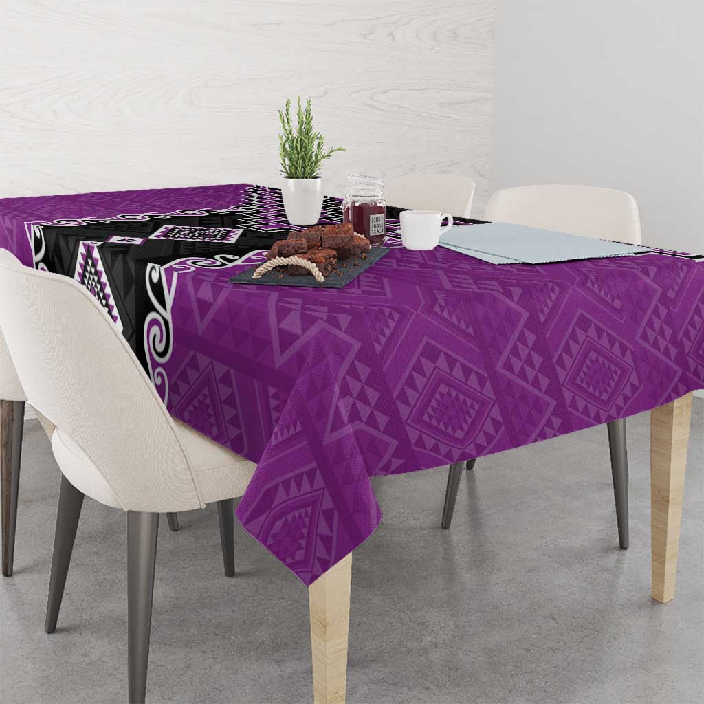 Purple Niho Taniwha Mix Poutama Tablecloth Unique Taniko Aotearoa LT01 - Polynesian Pride