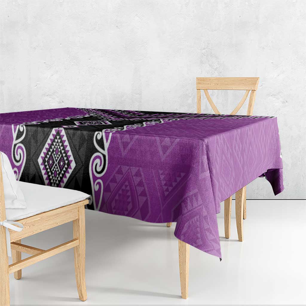 Purple Niho Taniwha Mix Poutama Tablecloth Unique Taniko Aotearoa LT01 - Polynesian Pride