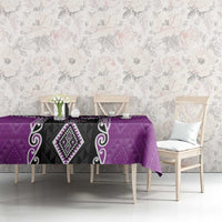 Purple Niho Taniwha Mix Poutama Tablecloth Unique Taniko Aotearoa LT01 - Polynesian Pride