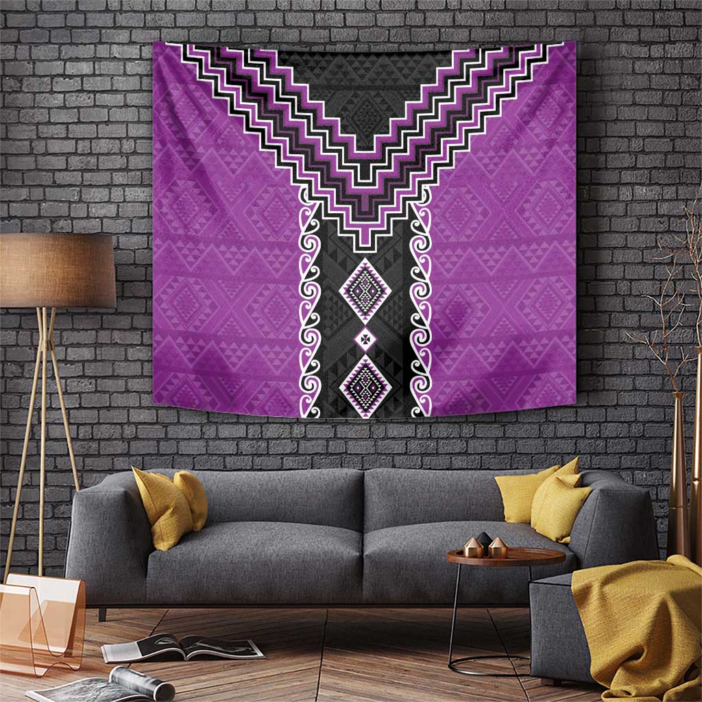 Purple Niho Taniwha Mix Poutama Tapestry Unique Taniko Aotearoa