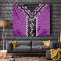 Purple Niho Taniwha Mix Poutama Tapestry Unique Taniko Aotearoa