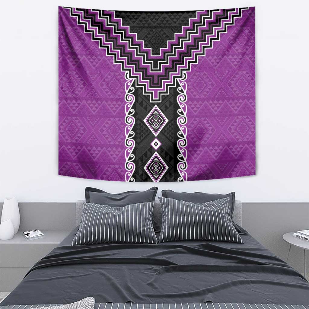 Purple Niho Taniwha Mix Poutama Tapestry Unique Taniko Aotearoa