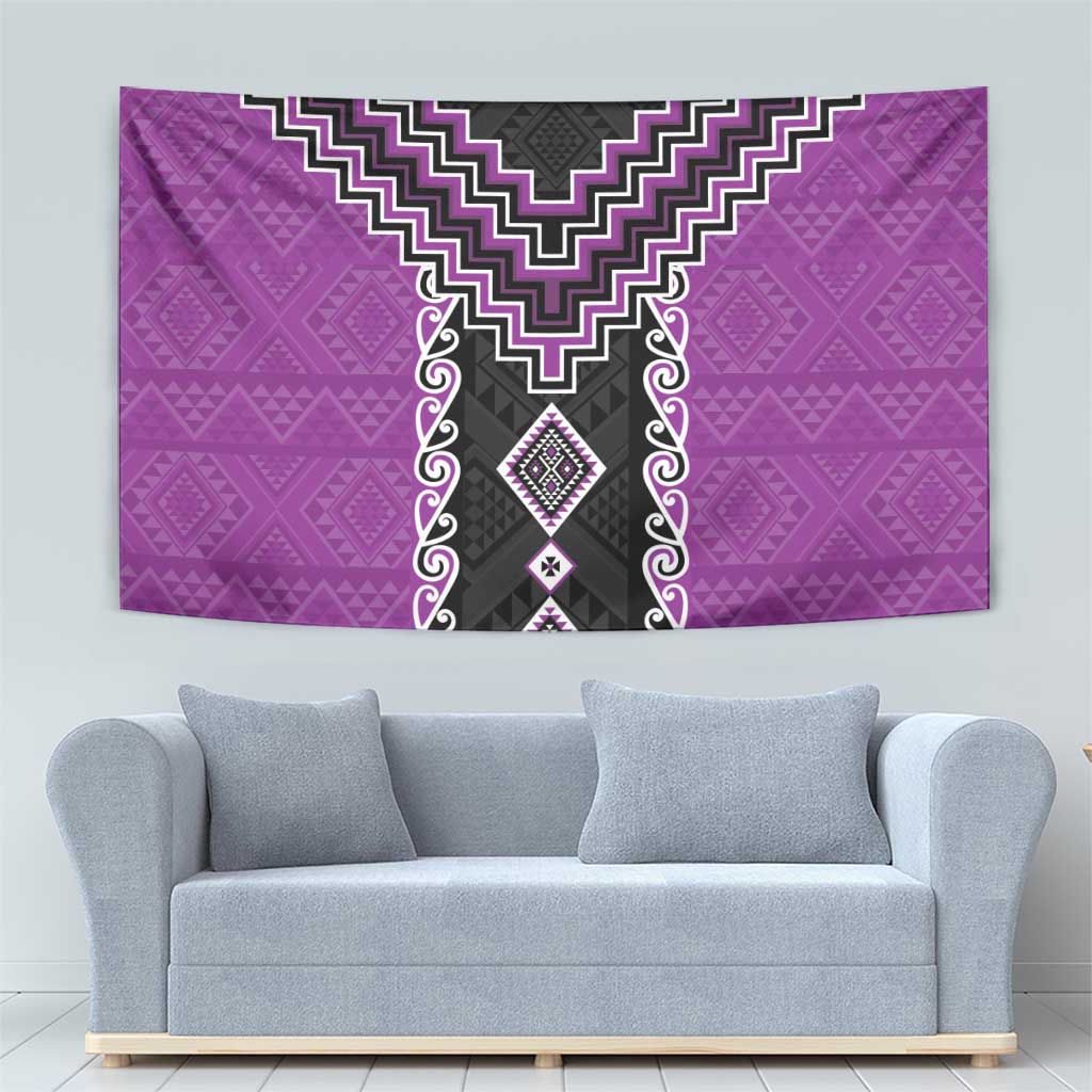 Purple Niho Taniwha Mix Poutama Tapestry Unique Taniko Aotearoa